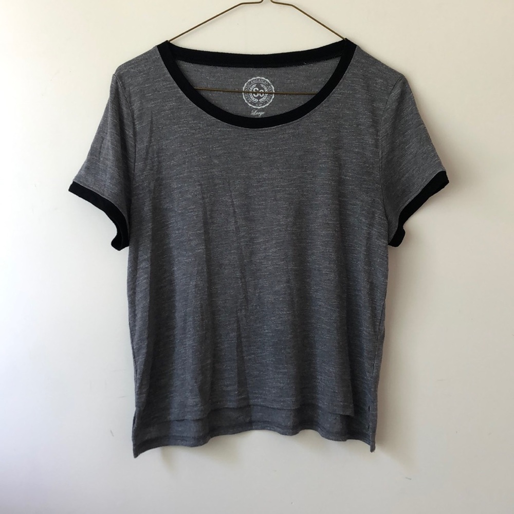 Gray Ringer Tee - Picture 1 of 5